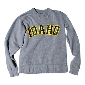 Vintage IDAHO Sweatshirt Gray Long Sleeve Pullover Sweater Gear Big Cotton Small